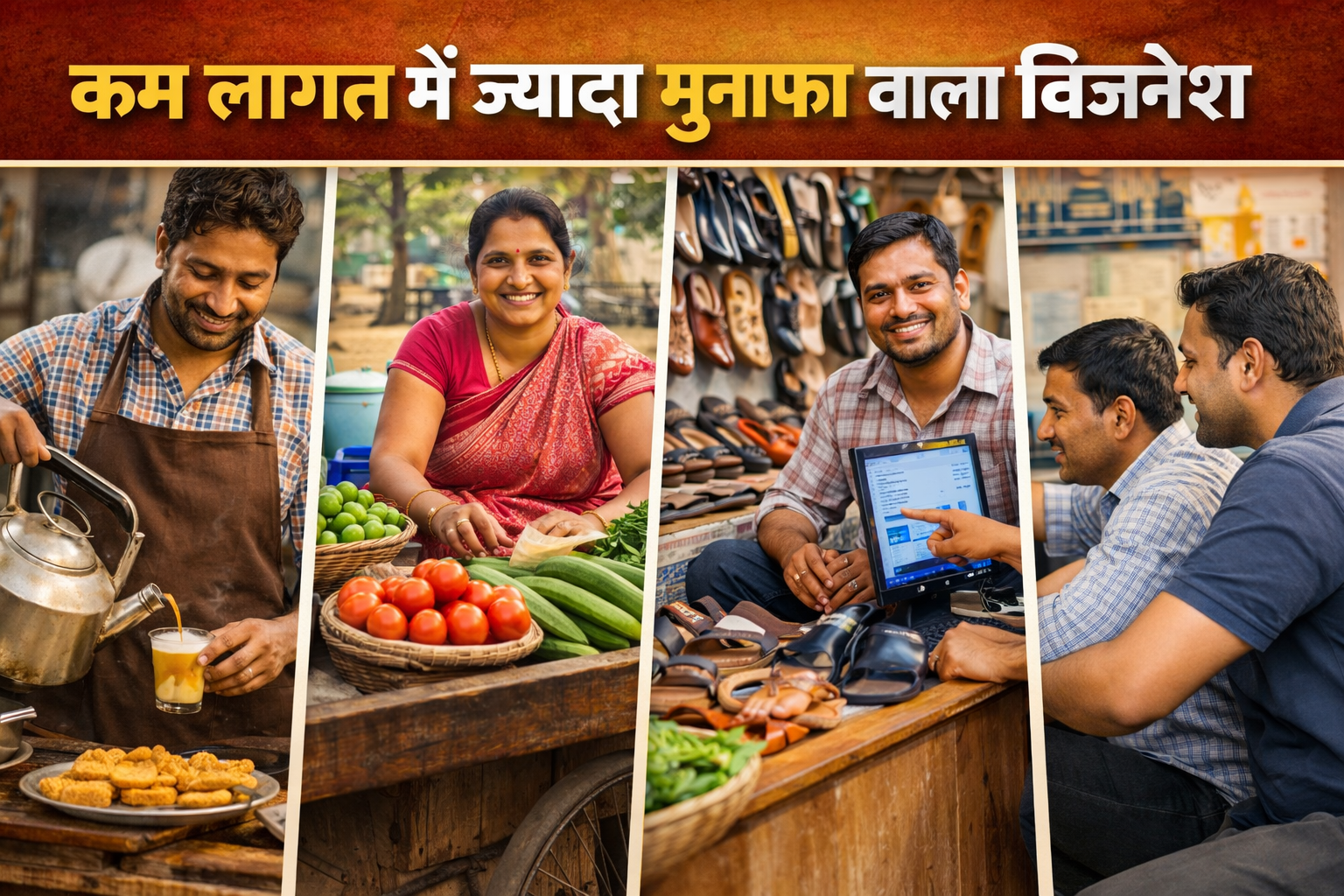 कम लागत में ज्यादा मुनाफा वाला बिजनेस के उदाहरण दिखाते ग्रामीण उद्यमी जो कम निवेश में अधिक कमाई कर रहे हैं