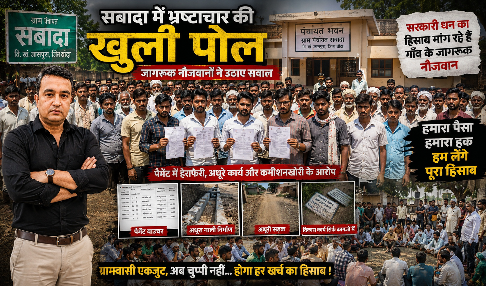 :सबादा में भ्रष्टाचार की खुली पोल और सरकारी धन के हिसाब की मांग करते