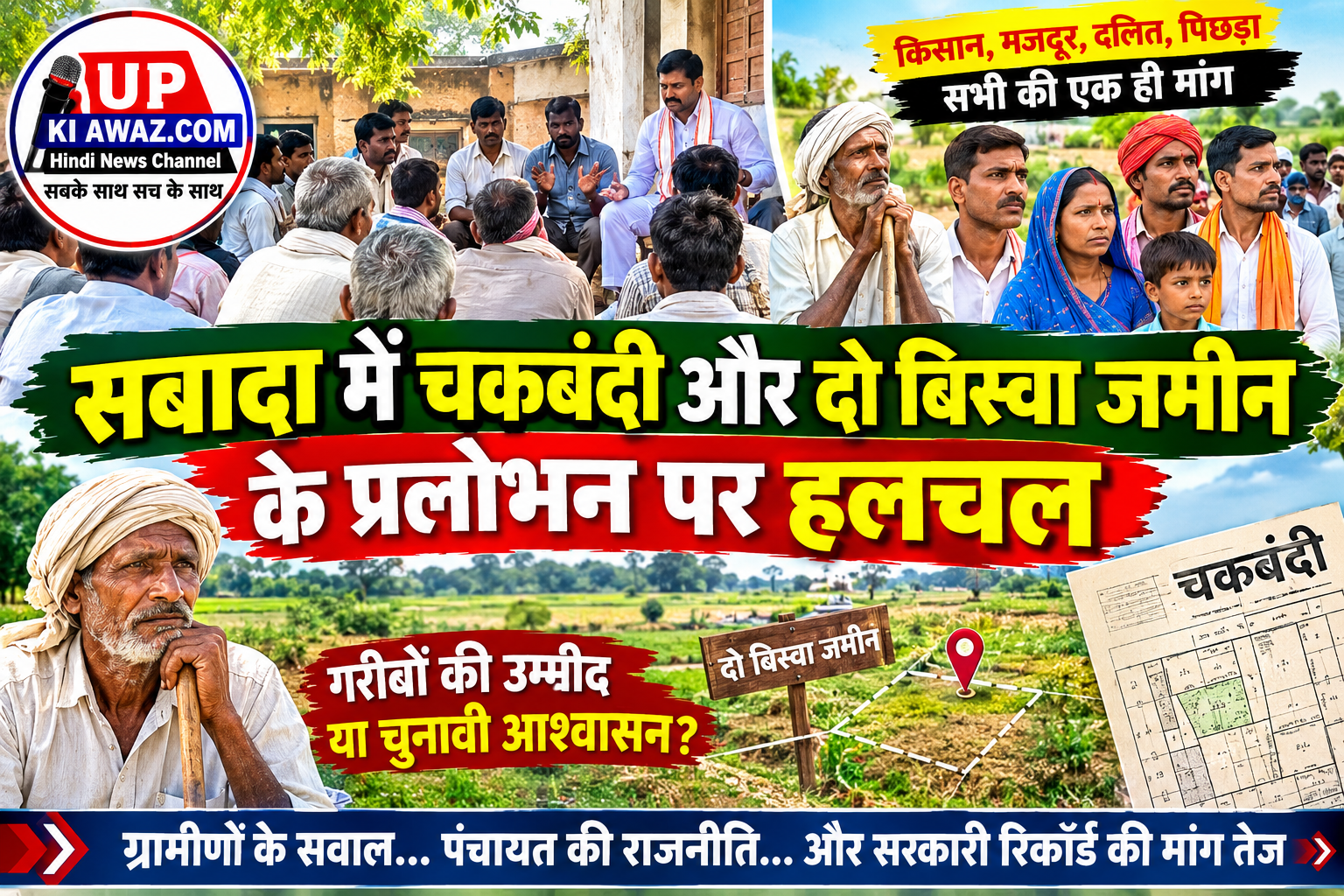 सबादा में चकबंदी और दो बिस्वा जमीन के प्रलोभन पर हलचल